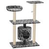 vidaXL Rascador para gatos con poste de sisal 95 cm huellas gris