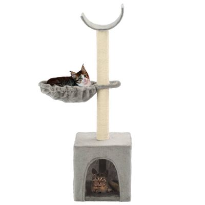 vidaXL Rascador para gatos con poste de sisal 105 cm gris