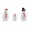 vidaXL Familia de Muñecos de Nieve Iluminados 3 pcs Cálido Poliéster