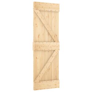 vidaXL Puerta Corredera NARVIK Natural y negro 70 x 210 cm (213,5 cm)