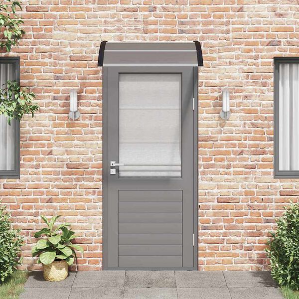 vidaXL Marquesina para puerta de policarbonato negra, 100 x 75 cm