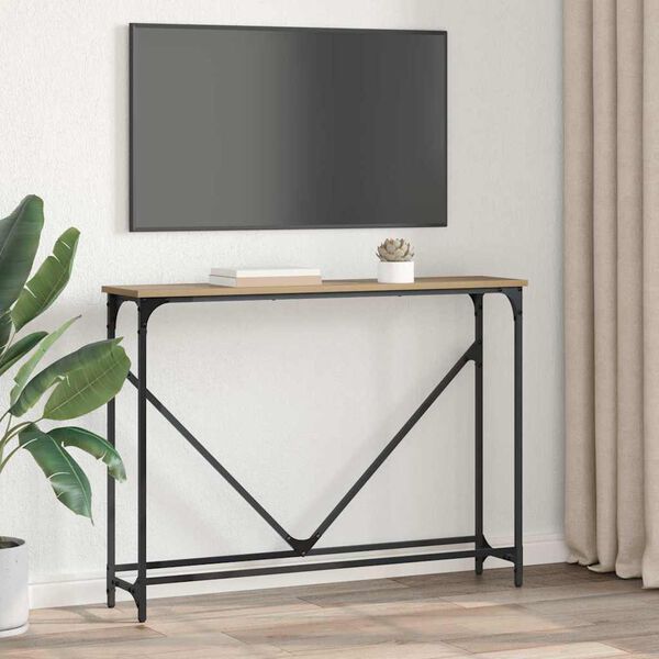 vidaXL Mesa Consola Manual Roble artesanal 102 x 23 x 75 cm