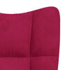vidaXL Sillón de relax con taburete terciopelo rojo tinto