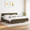vidaXL Cama box spring con colch&oacute;n tela marr&oacute;n oscuro 200x200 cm