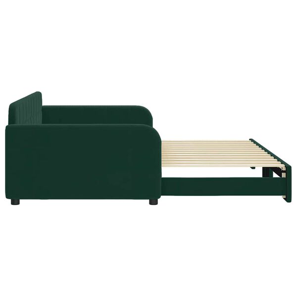 vidaXL Sof&aacute; cama nido terciopelo verde oscuro 100x200 cm