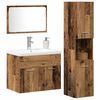 vidaXL Juego de muebles de ba&ntilde;o 4 pcs Marr&oacute;n Madera de ingenier&iacute;a