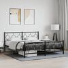 vidaXL Estructura cama sin colchón con estribo metal negro 183x213 cm