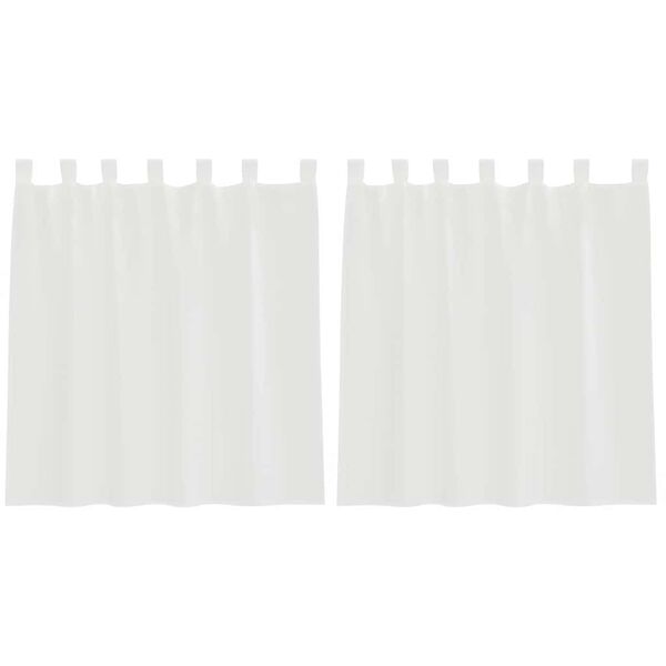 vidaXL Cortinas de gasa con trabillas 2 uds. color blanco 140x140 cm