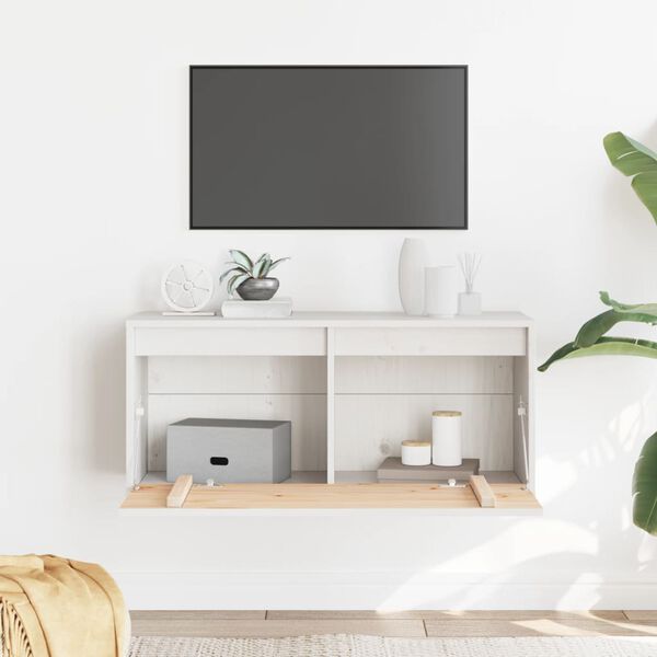 vidaXL Armario de pared de madera maciza de pino blanco 80x30x35 cm