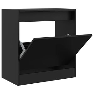vidaXL Zapatero de madera de ingenier&iacute;a negro 60x34x63,5 cm
