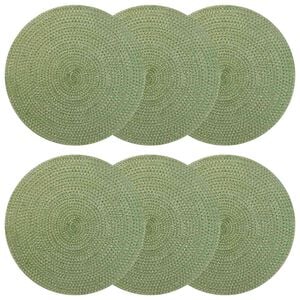 vidaXL Manteles de yute 6 uds. Verde oliva 100% Yute Tossa
