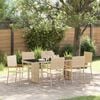 vidaXL Conjunto de Comedor de Jardín 7 pcs Beige ratán sintético