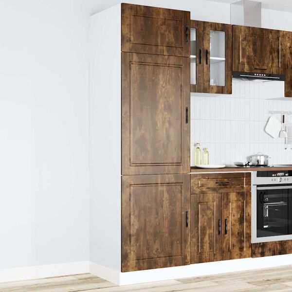 vidaXL Mueble de cocina Porto de madera contrachapada roble ahumado