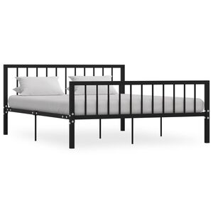 vidaXL Estructura de cama sin colch&oacute;n metal negro 160x200 cm