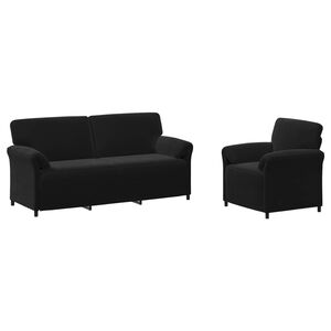 vidaXL Juego de Sof&aacute; 2 uds. Negro Terciopelo