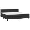 vidaXL Cama box spring colch&oacute;n y LED cuero sint&eacute;tico negro 200x200 cm