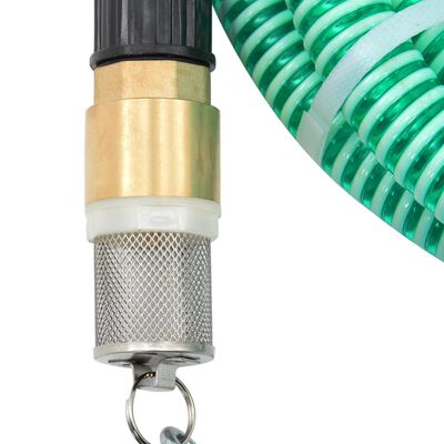 vidaXL Manguera de succión con conectores de latón PVC verde 29 mm 3 m