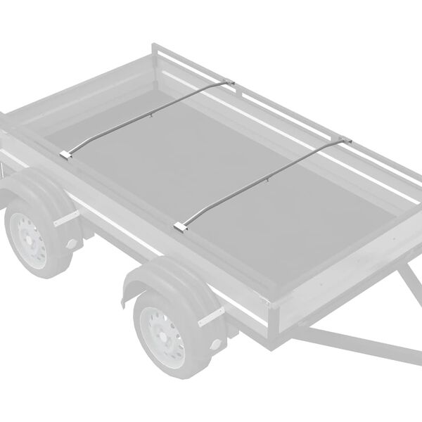 vidaXL adecuado para soporte de lona plana 2 pcs Plateado 100-145 cm