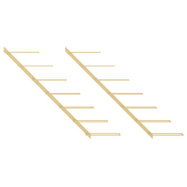 vidaXL Botellero de pared para 7 botellas 2 unidades metal dorado