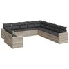 vidaXL Set de sof&aacute;s de jard&iacute;n 11 pzas y cojines rat&aacute;n sint&eacute;tico gris