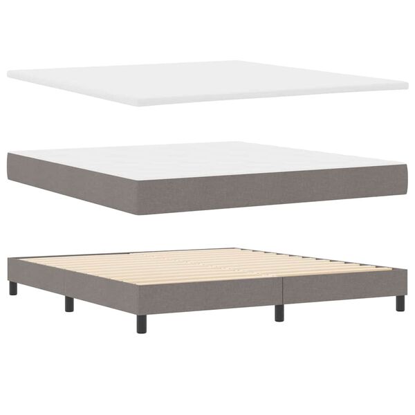 vidaXL Cama tipo Box Spring con colch&oacute;n Taup&eacute; 180 x 200 cm tela