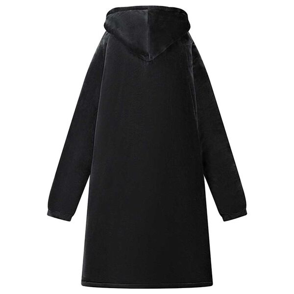 vidaXL Sudadera manta Negro m Forro Polar y Franela