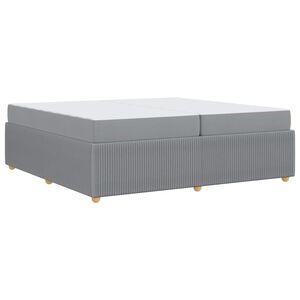 vidaXL Estructura de cama con colch&oacute;n Gris Claro 200 x 200 cm tela