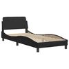 vidaXL Estructura de cama sin colch&oacute;n Zadar cuero sint&eacute;tico negro 90x200 cm