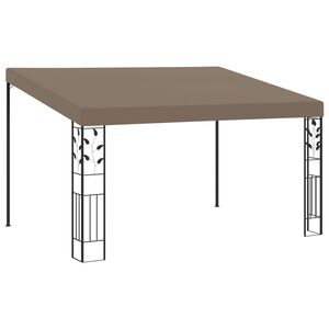 vidaXL Cenador con montaje en la pared gris taupe 4x3x2,5 m