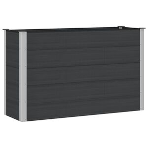 vidaXL Arriate elevado Negro 150 x 50 x 91 cm WPC y Aluminio