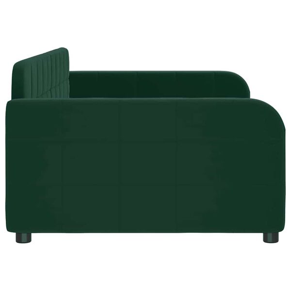 vidaXL Sof&aacute; cama sin colch&oacute;n terciopelo verde oscuro 90x200cm