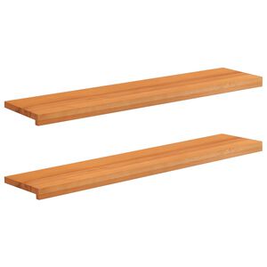 vidaXL Alfombras para escalones 2 uds. 110 x 30 x 2 cm Marr&oacute;n Claro
