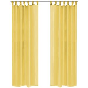 vidaXL Cortinas de gasa 2 unidades 140x175 cm amarillo