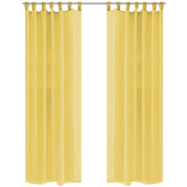 vidaXL Cortinas de gasa 2 unidades 140x175 cm amarillo