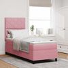 vidaXL Cama Box Spring LED con colch&oacute;n Rosa 80 x 200 cm Terciopelo