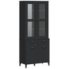 vidaXL Aparador alto VIKEN madera maciza de pino negro 80x40x190 cm