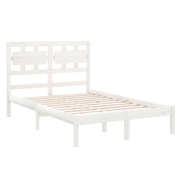 vidaXL Estructura de cama madera maciza de pino blanca 120x200 cm