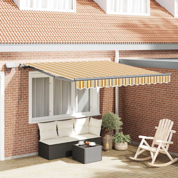 vidaXL Toldo Retráctil Manual Multicolor 350 x 250 cm tela