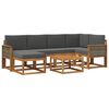 vidaXL Conjunto de sof&aacute;s de exterior 7 pcs Natural y Antracita