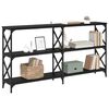 vidaXL Mesa Consola Roble Negro 156 x 28 x 80,5 cm