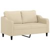 vidaXL Juego de sofás con cojines 2 piezas tela crema