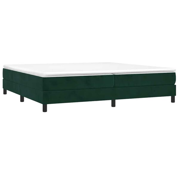 vidaXL Cama box spring con colch&oacute;n terciopelo verde oscuro 200x200 cm