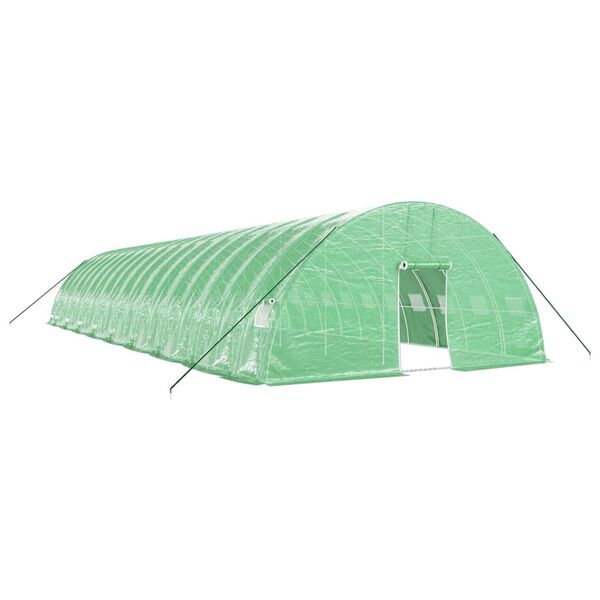 vidaXL Invernadero con estructura de acero verde 108 m&sup2; 18x6x2,85 m