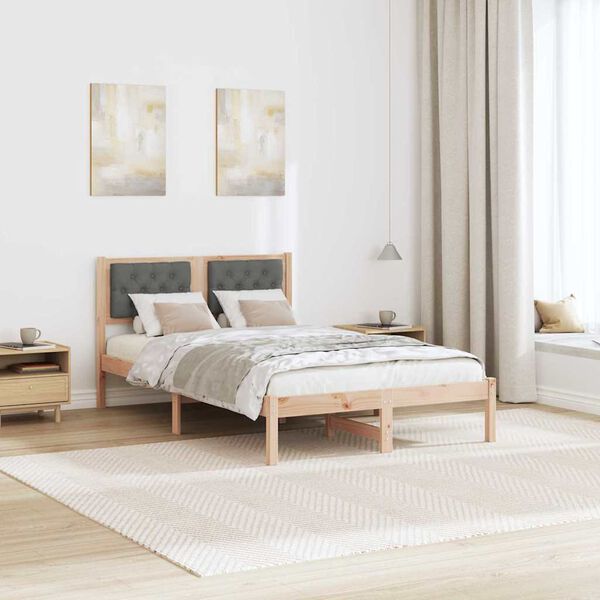 vidaXL Estructura de cama con cabecera Gris oscuro 120 x 190 cm