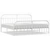 vidaXL Estructura cama sin colch&oacute;n con estribo metal blanco 193x203 cm