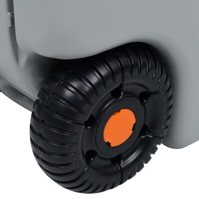 vidaXL Depósito de agua con ruedas para camping gris 25 L