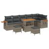 vidaXL Conjunto de sof&aacute;s de jard&iacute;n 9 uds. Gris rat&aacute;n sint&eacute;tico
