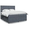 vidaXL Cama box spring con colch&oacute;n terciopelo gris oscuro 200x200 cm