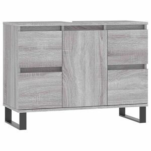 vidaXL Mueble de ba&ntilde;o madera de ingenier&iacute;a gris Sonoma 80x33x60 cm