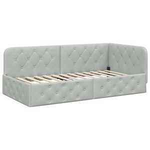 vidaXL Estructura de cama en esquina Gris Claro 90 x 190 cm Terciopelo